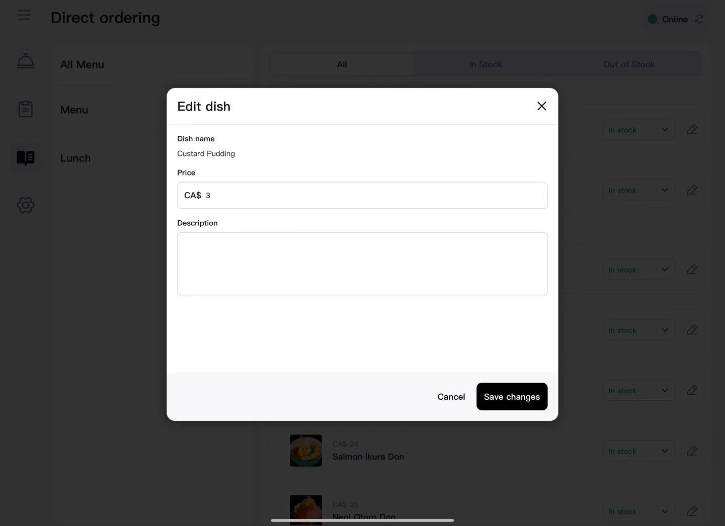 Edit Popup