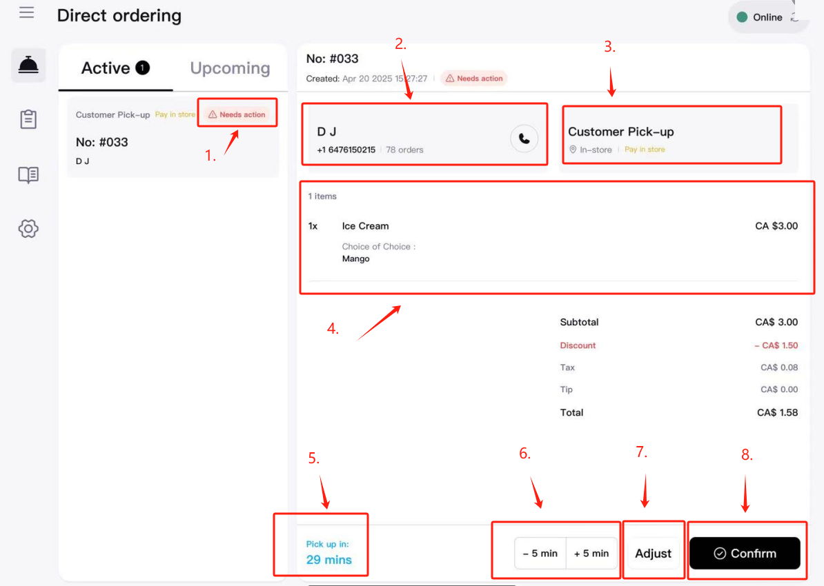 Order Check Interface