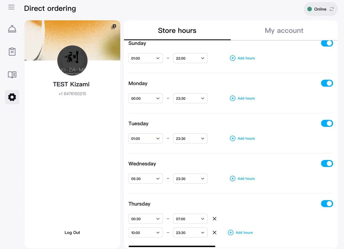 Settings Interface Example